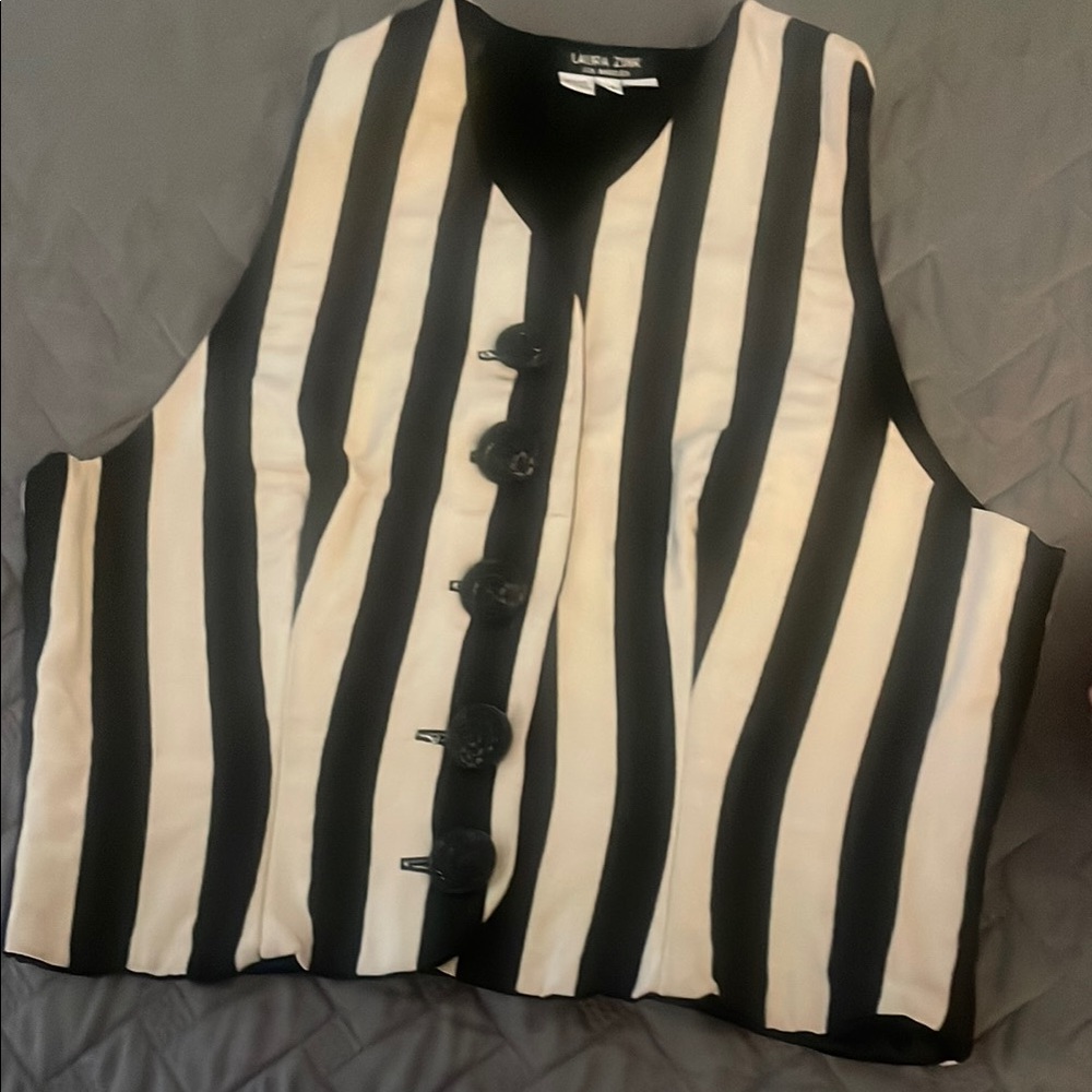 Striped Black and White Vest